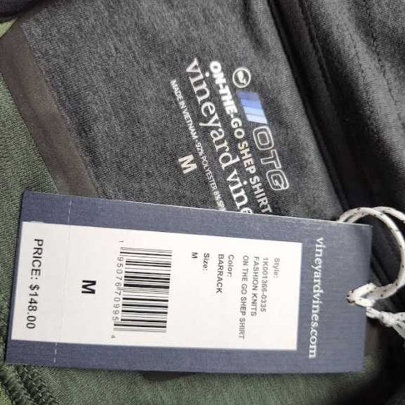 New men's M L XL Vineyard Vines On the go Shep Shirt pullover in Barrack green - Picture 4 of 8